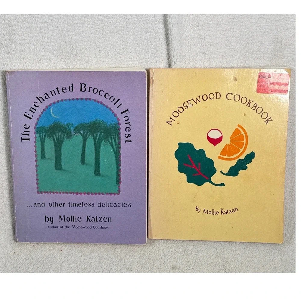 Pair of Molly Katzen Cookbooks 70s 80s Moosewood The Enchanted Broccoli Forest